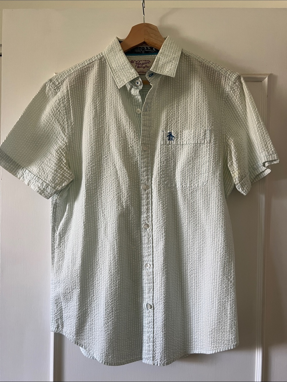 Penguin Seersucker Short-Sleeved Button Shirt